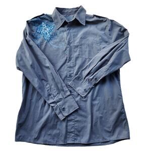 Sapphire lounge L Large mens button up long sleeve shirt Large